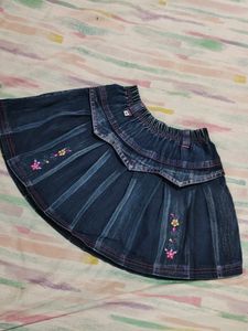 Girls Jeans Faded Skirt