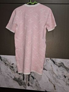 Chanel Pink Graphic T-Shirt Dress