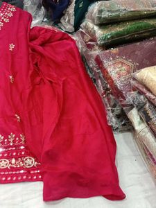 Red Embroidered Kurta Set