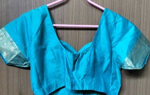 vintage kanjeevaram Teal Blouse with Gold Detail