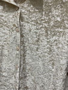 Traffic Beige Velvet Button-Down