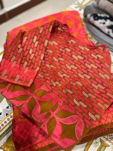 Brasso Saree.. With Boat Nack Blouse. Only Worn On