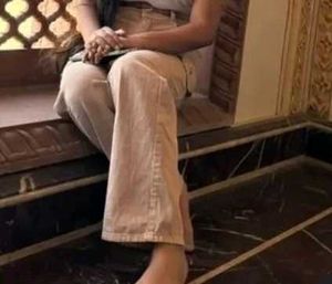 Trendy Beige Wide Leg Pants