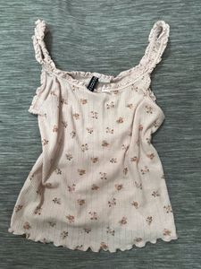 Lace Trimmed Jersey Strappy Top