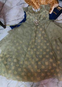 New Dusky Green Long Frock .