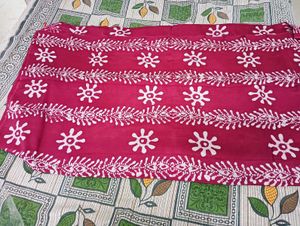 Burgundy & White Print Fabric