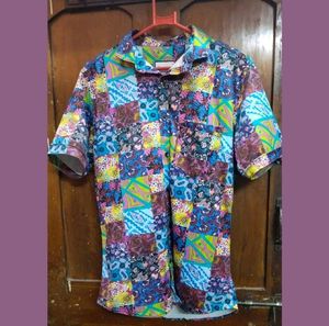 Multicolored Half Sleeves Shirt Totally New In New Condition Size-L Chest-42 Waist-36