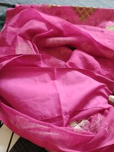 Pink Embroidered Saree