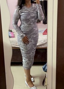 Silver Bodycon Dress