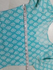 Sky Blue Printed Kurti Pant Set
