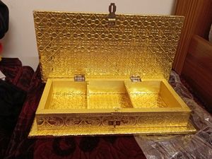 Golden Jewelry/dryfruit Multipurpose Box For Sale
