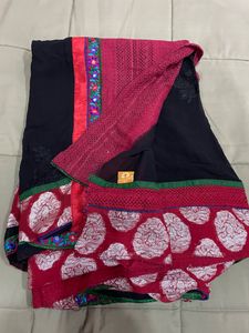 Saree With Semi Stitched Blouse