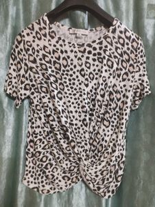 Leopard Print Twist-Front Top