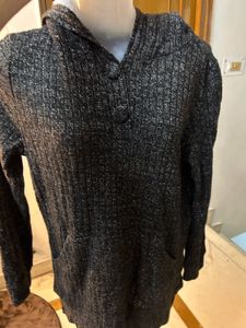 Hooded Knit Sweater Tunic