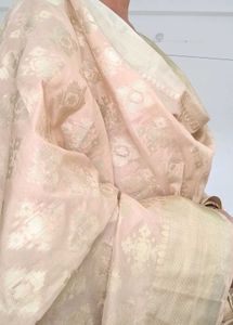 Beige With Golden Embroidered Dupatta