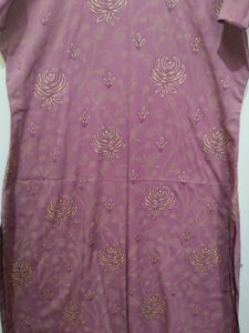 Onion Pink Floral Leaf Print Kurta Pyjama Dupatta