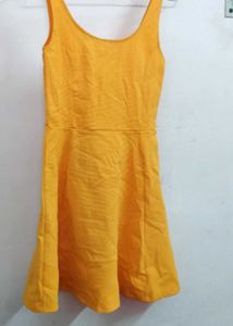 Yellow Fit &amp; Flare Stretchable Dress