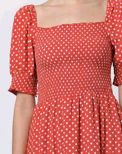 ONLY Women RustRed&amp;Whitte Polka Dots A-Line Dress