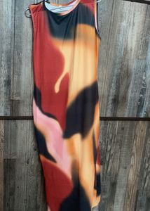Abstract Print Bodycon Dress
