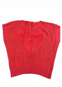 Dark peach Heart Knit Top