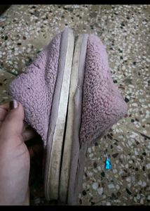 Pink Warm Slippers In 5:5 -6 Size For Women