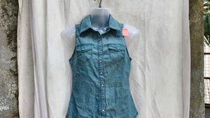 362711. Denim Sleeveless Top
