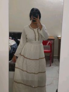 White Boho Embroidered Dress