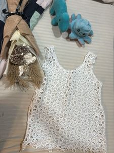 White Sleeveless Mini top