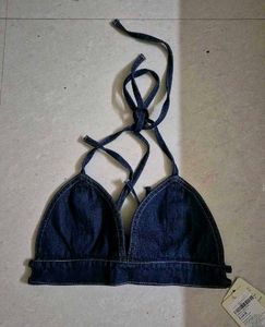 Freakins Denim Bralette Top