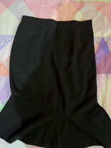 Black Midi Skirt With Slit