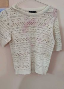 Crochet Knit Top - Short Sleeve
