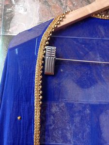 Elegant Blue Dupatta Moti Lace Unused