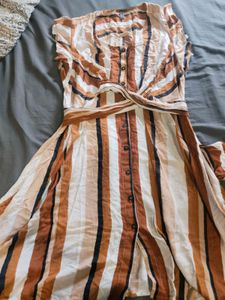 Striped Button-Front Dress