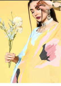 Yellow Blue Printed Kaftan 🌸