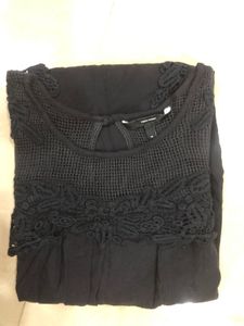 Black Lace Detail Top