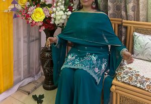 Teal Embroidered Kurta Set