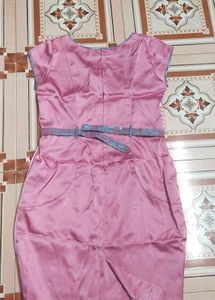 Elegant Pink Satin Dress