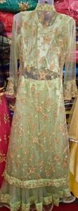 Beautiful 3 PCs  crop top  Lehenga and jacket with full embroidered crop top and  long jacket heavily embroidered... pearl and shimmer  work on Lehenga...jacket can be separated...
