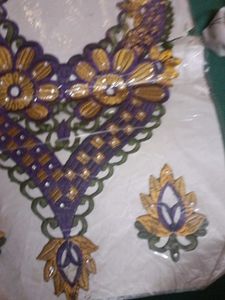 Beautiful Yellow And Purple Neck Design Patch