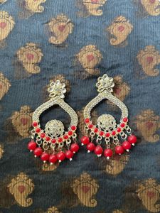 Jhumkas With Stones And Beads
