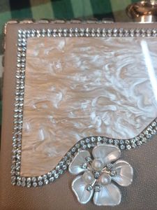 Luxury Golden Floral Pearl Clutch