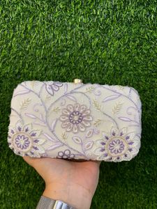 Floral Embroidered Clutch