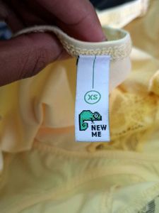 Yellow Lace Bustier Top