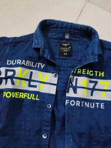 Graphic Print Denim Shirt