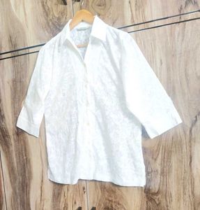 White Designer Shirt Size-38