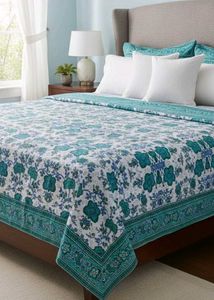 Cotton floral Bed Sheet 🩵