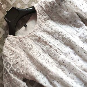 White Embellished Short Kurti