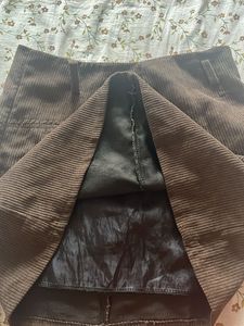 Aesthetic Brown Corduroy Mini Skirt