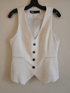 Zara Tailored Linen Blend Waistcoat