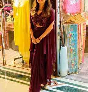 Designer Purple Indo-Western Dress